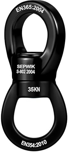 SEPWIK Balançoire pivotante 35 kN - Dispositif rotatif à 360° - Accessoire de suspension pour hamac suspendu - Balançoire d'arbre en toile - Danse aérienne - Balançoire pour enfants