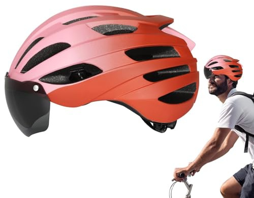 Zuasdvnk Caschi da bicicletta per gli uomini,Caschi da bicicletta per adulti, Caschi da bici da strada, Caschi di protezione con visiera rimovibile, traspiranti per mountain bike e scooter,