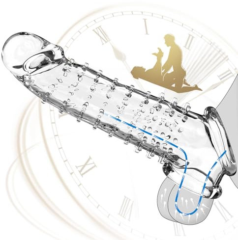 Penismanschetten mit Rutschfest Verdickt Hodenring,Sexspielzeug für Männer - Couples Sex Toys,Extrem Penishülle für Penisvergrößerung und Zeit verlängern,Penis sleeve Erbessern Ausdauer & Sensibilität