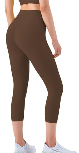 XDSP Sportleggings dam push up 3/4 leggings gym hög midja stretch yogabyxor anti-celluliter byxor med fickor för pilates sport gym löpning fritid, jogging