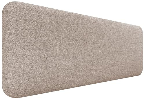 DHOME Cabecero Tapizado Liso Redondeado Tela Aqualine para Pared Acústicos Cabeceros Absorbentes Cabezal Cama Dormitorio (Arena, 160cm)