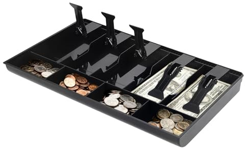 Cajón para dinero en efectivo, cajón de efectivo con compartimento para billetes y monedas, caja de almacenamiento segura, compartimento para dinero, organizador de almacenamiento para supermercados