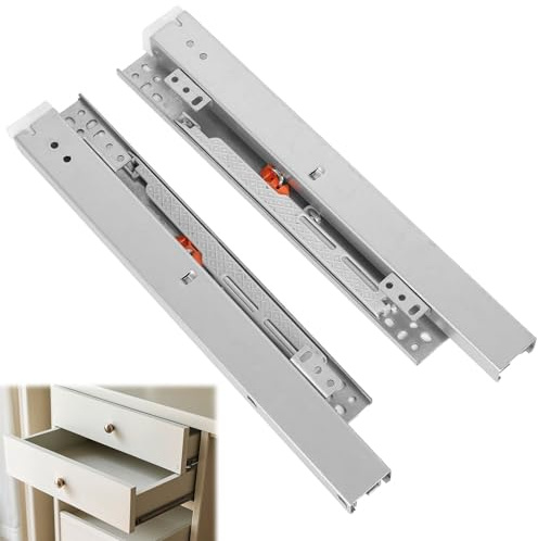 Underhallsstyrningar, golvmontering, lådskenor, 1 par 35 cm lådutdrag utdragskenor golvmontering, lådskena, teleskopskenor, fullt utdrag softclose, lådor, skensystem