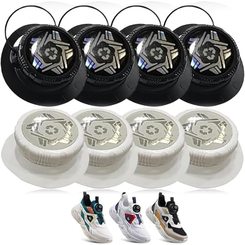 LEOUEANR 8 piezas de hebillas giratorias para zapatos, cordones elásticos sin atar y sistema de cierre automático para zapatillas deportivas, calzado informal y de trabajo (desabrochado rápido, sin n