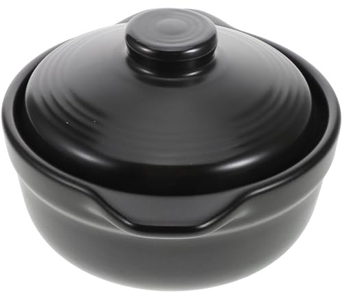 KICHOUSE Cazuela de Cerámica para Estofado y Sopa Capacidad de 1.26l, Resistente al Calor Doble Asa, Adecuado para Cocinar en Casa