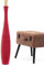 Leewadee Große Deko Bodenvase Für Dekozweige, Hohe Standvase Für Pampasgras, Design Holzvase, 90 cm, Rot