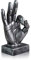 LEPENDOR Finger Geste Statuen Hand Skulptur Dekor Handskulptur Dekorationen für Zuhause & Büro - Silber, Ok Finger