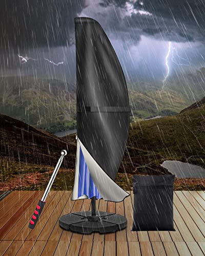 Maxesla 420D Cantilever Parasol Cover with Rod, Parasol Covers Waterproof Windproof with Zip,Garden Umbrella Cover Heavy Duty Rip Proof and Snow Safe Oxford Fabric, 265cm(50x70x40cm) for 2-4m Umbrella