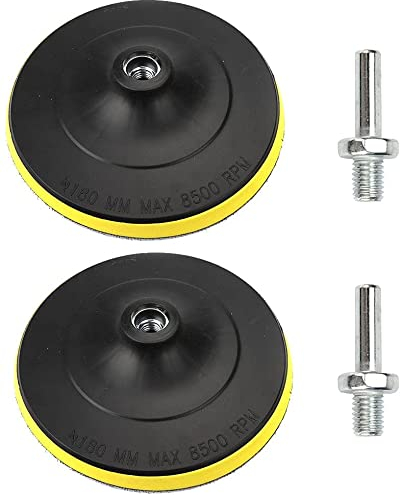 SI FANG Paquete de 2 almohadillas de respaldo de gancho y bucle de 180 mm con adaptador de taladro de rosca M14, lijadora orbital de 7 pulgadas para coche, placa de respaldo, almohadilla de pulido