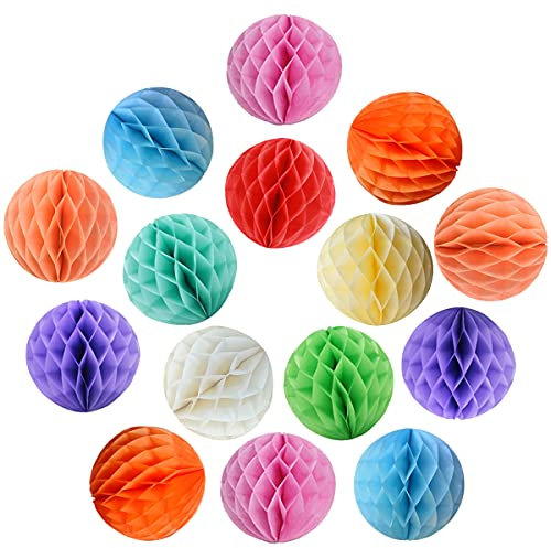 YLY's love Papier Wabenball Dekoration 30er 10cm Honeycomb Balls pompom Deko zum Aufhängen Dekor für Geburtstag Hochzeitsfest Party Brautduschen Wohnungdeko (10cm-Mehrfarbig Set)