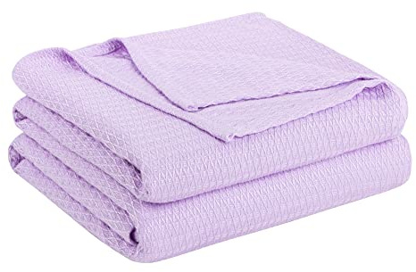 PiccoCasa Cooling Bamboo Blanket All Seasons Breathable for Hot Sleepers, Soft and Lightweight for Bed, Sofa Thin Blanket Summer Keep Cool Lavender Single 150x200cm