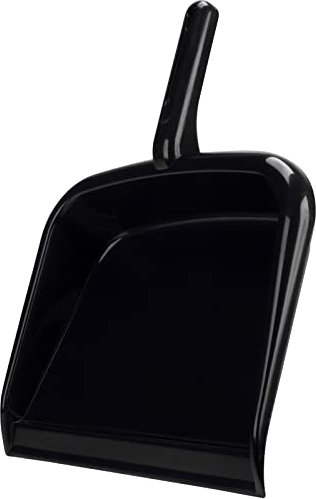 SPARTA Large Handheld Dustpan with Hanging Hole, Heavy-Duty Plastic Dustpan with Wide Lip for Countertops and Surfaces, Plastic, 10 Inches, Black, (Pack of 12)
