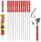 12 Brochettes pour Barbecue, ACTOYS Brochettes Inox, Pic a Brochette Inox Réutilisables en Inox, Brochettes de Barbecue Avec Un Manche en Bois Avec Une Petite Hache pour Griller Les Feux de Camping