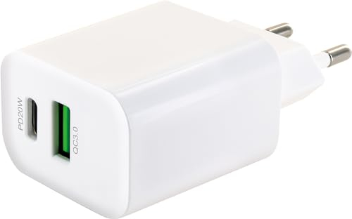SCHWAIGER 230 V USB Ladegerät mit Fast Charge QC 3.0 weiß