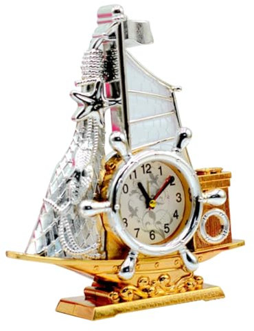 Cabilock Sveglia da Tavolo con di Nave Piccola Ornamenti in Acrilico Orologio da Tavolo con Nave Vuota per Ragazzi E Ragazze