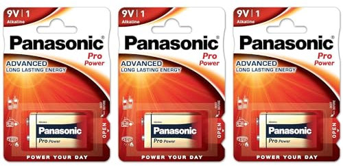 PANASONIC Confezione da 3 blister da 1 batteria alcalina Pro Power Gold 6LR61 9 V
