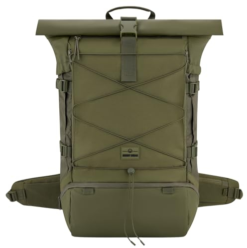 Johnny Urban Reiserucksack Damen & Herren Grün - Allen Travel XL - 48L Rolltop Rucksack Groß - Idealer Backpack für Reisen Ausflüge Trips - Wasserabweisend