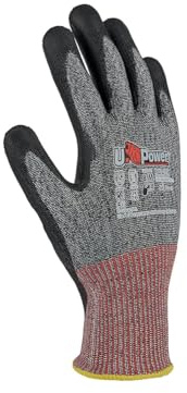 U-Power Salsa Guanti Da Lavoro Antifortunistica Supporto Nylon HPPE Spalmatura In Schiuma di Poliuretano Touchscreen Antitaglio F Protezione Rischi Meccanici Grigio 8/M