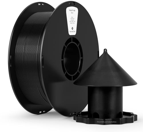 kexcelled ASA Schwarz Filament 1,75mm 3D Drucker Material für die Druck von outdoor-funktionalen Teilen Wetter- und Hitzebeständigkeit UV-geschützt 1kg Spule +/- 0,03mm