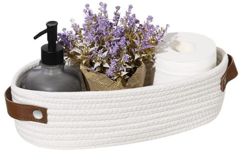 Impilabile Organizer Fasciatoio, Cestini Portaoggetti Intrecciato in Corda di Cotone, Cestino Portaoggetti Bagno, Cesto Portaoggetti per Cestello per Riporre Asciugamani, Coperte, Giocattoli, Vestiti