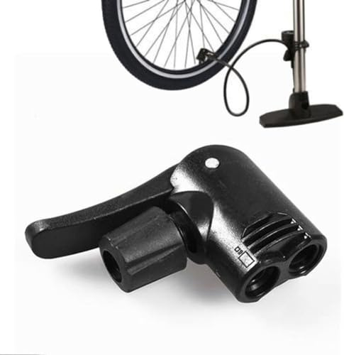 Black 3 in 1 Replacement Dual Head Air Pump Adapter Valve, Bicycle Bike Cycle Tyre Tube Pump Adapter Inflation Devices and Accessories