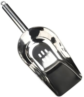 Veemoon Pala para Filtro de Hielo de Acero Inoxidable Resistente Tamaño Mediano Multiusos para Cocina y Bar Adecuado para Hielo Picado Arroz y Dulces Utensilio Duradero y Fácil de