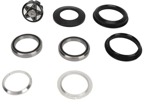 Set vaschetta forcella anteriore per bicicletta, kit serie sterzo per bici, distanziale serie sterzo per bicicletta anodizzato in lega di alluminio con doppi cuscinetti sigillati,