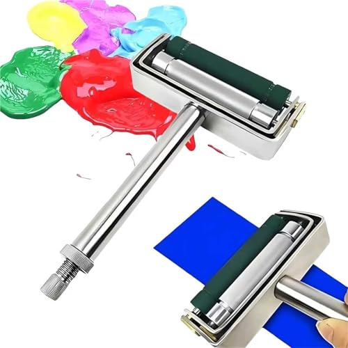 DLYZAYE Manual Ink Proofer - Hand Proofer Ink Proofing Tool with Anilox Roll & Rubber Roller, 70mm Print Width for Gravure Flexographic Coating (140 Lines)