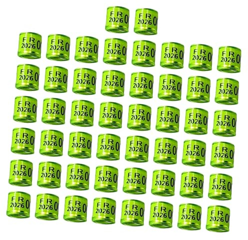 Sharplace 50 Piezas Anillas para Palomas Bandas Identificadoras para Patas de Pájaros Anillos Reutilizables para Control de Aves Material de Aluminio Y Plástico, Verde Claro