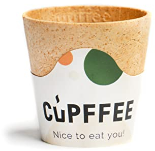 Wisefood Lot de 10 Gobelets Comestibles pour Café à Emporter 110 ml - Alternative Idéale aux Gobelets en Plastique, Carton ou Jetables