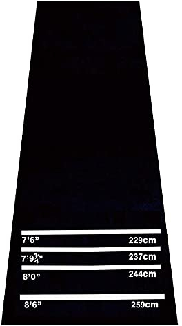 HOMCOM Dartmatte Gummimatte Dartzubehör für Steeldart Softdart Teppich Gummi rutschfest Schwarz+Weiß 300 x 61 x 0,3 cm