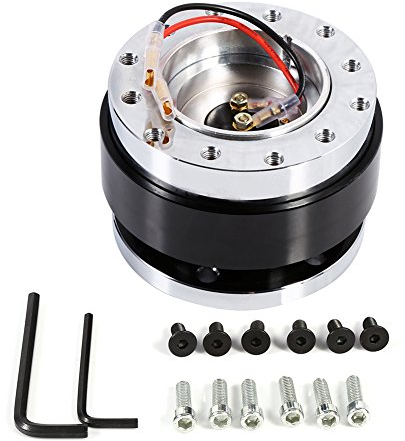 Lenkradnabenadapter, Universal 6-Loch-Schraubenkugel-Lenkrad-Schnellverschluss-Nabenadapter-Abbruchsatz(schwarz)