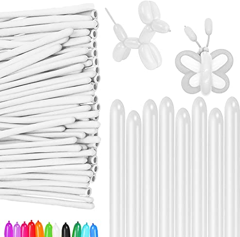 100 Stück Weiß Luftballon Lang, Modellier Ballontiere, Magische Latex Luftballons Für Geburtstage Veranstaltungen DIY Dekoration, Partys, Hochzeiten