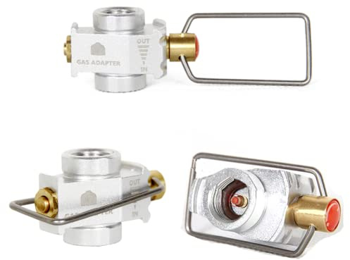 ZPZGOG Gas Canister Refill Adapter Butane Gas Cartridge Convertor Shifter Refill Flat Tank Conversion Adapter Camping Stove Adapter Butane Lindal Valve Canister Shifter With Air Vent Function