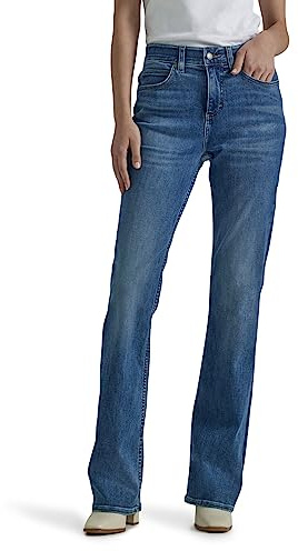 Lee Women's Petite Ultra Lux Comfort with Flex Motion Bootcut Jean, Indigo Facet, 10 Petite