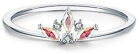 Bellitia Jewelry Dam prinsessa ring diamant cz kronring krona ringar vigselring förlovningsring i sterlingsilver 925 med zirkonia