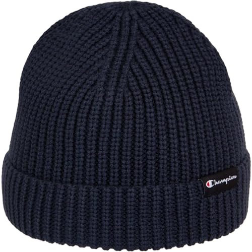 Champion Unisex Lifestyle Caps (806068) -Recycled Acrylic Knitted Yarn Small Script Logo Beanie-Mütze, Blau (BS501), One Size