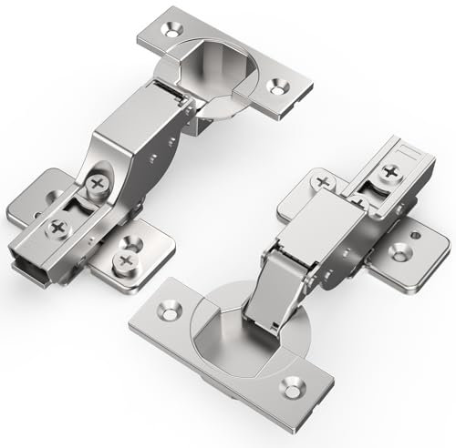 Chibery 60 Pack Frameless Inset Soft Close Concealed Hinges, Satin Nickel, Self Closing, 105° Open Angle 3D Adjustment, Stop 85 ＆ 105 Degrees, Clip On, Stainless Steel for Cabinet Door