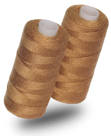 Lialina Jeansgold Jeansgarn für Nähmaschine [2 x 150m] - OEKO-TEX - Nähte wie im Original - Jeans Nähgarn Set extra stark Nr. 36 - Jeansfaden für Nähmaschine