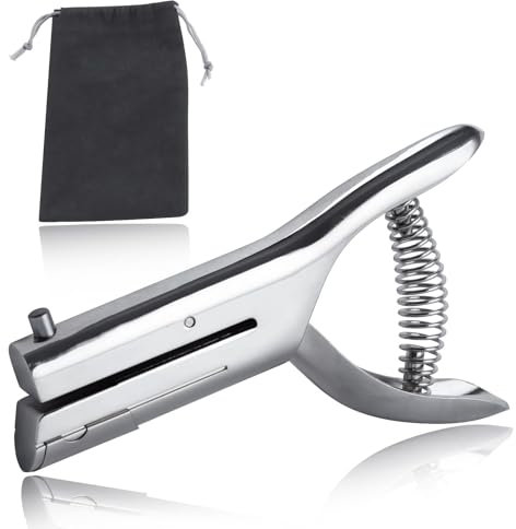 SPEEDWOX Deep Throat Heavy Duty Single Hole Punch - 1/8 inch (3 mm) for Paper, ID, PVC Cards, Plastic, Cardboard, Photos