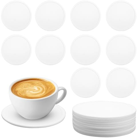 10 Pezzi Sottobicchieri in Silicone Rotondi Lavabili, Rubber Pad Sottobicchiere in Antiscivolo Sottobicchiere in Silicone Tondo Antiscivolo Sottobottiglia per Birra Bottiglie, Tazze da Tè
