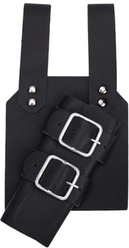 GORGECRAFT Estuche para Espada de Halloween de Piel Sintética Negra Estilo Retro Medieval Ajustable Funda Protectora con Hebilla para Hombro Y Espalda para Disfraz Soporte para Espada Accesorios