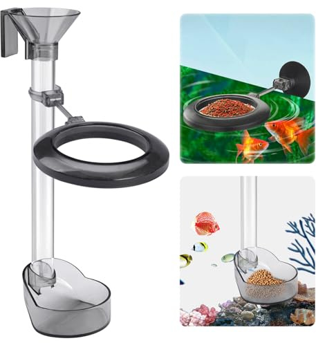TESSTSY Tubo di Alimentazione Acquario, Mangiatoia per Gamberetti in Acrilico, Mangiatoia per Pesce e Gamberetti, Ciotola per Gamberetti con Tubo, per Gamberetti, Pesci, Tartarughe (21-37.5 cm)