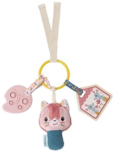 Lilliputiens - Hochet d'Activités Bébé Jeanne le Chat - Avec Anneau de Dentition en Silicone, Miroir et Hochet - Forme de Trousseau de Clés - 25 x 20 cm - Dès 3 mois