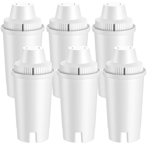 6 Universal Water Filter Cartridge Compatible with Brita Classic Water Filter Jug, Brita Jugs, Dispensers, Classic OB03, Everyday, UltraMax, Metro+, XL, Mavea 107007 35557