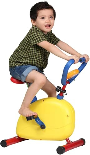 Stationär cykel för barn, rolig fitnessträningsutrustning med justerbart motstånd och sitthöjd för barn i åldrarna 3-8 år
