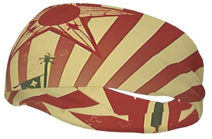 Bandeau de sport vintage pour homme et femme - Extensible et antidérapant - Évacuation de la transpiration - Pour cyclisme, randonnée, yoga, hockey sur glace