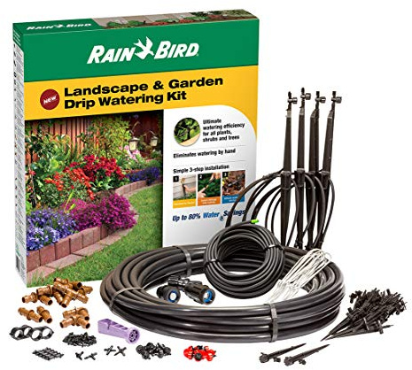 Rain Bird LNDDRIPKIT Drip Irrigation Landscape/Garden Watering Kit with Drippers, Micro-Bubblers, Micro-Sprays