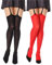 Bellivalini Damen Strapsstrümpfe Mikrofaser 2 Pack 60 DEN BLVFI1007 (Schwarz/Rot (2Pack), XS/S (Herstellergröße: 1/2))
