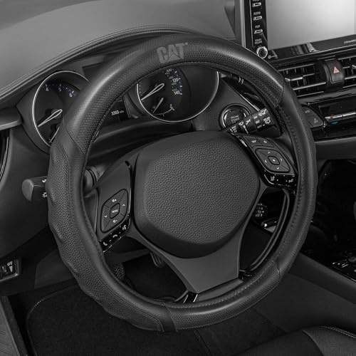 Cat® HexSport Black Carbon Fiber Steering Wheel Cover, Durable and Comfortable with Advanced Grip, Car Steering Wheel Cover for Auto Truck Van SUV - Standard 14.5 - 15 Inches